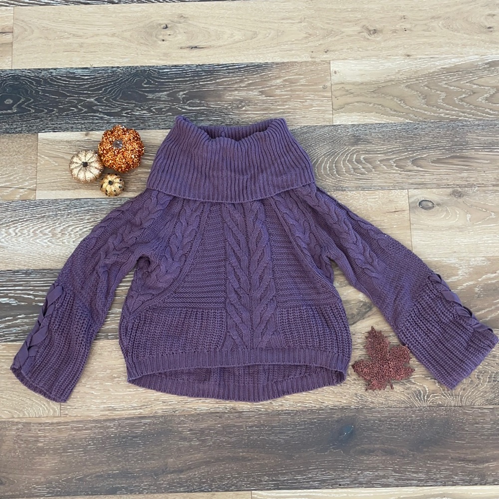 Express Cowl Neck Sweater Purple